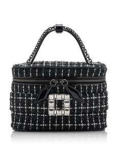 Roger Vivier - Crystal-Buckle Tweed Vanity Micro Bag  - Black - OS - Moda Operandi