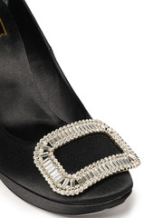 Roger Vivier - Crystal-embellished satin platform pumps - Black - EU 38.5