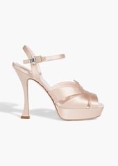 Roger Vivier - Crystal-embellished satin platform sandals - Pink - EU 40