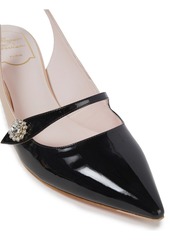 Roger Vivier - Crystal-embellished two-tone patent-leather slingback pumps - Black - EU 34.5