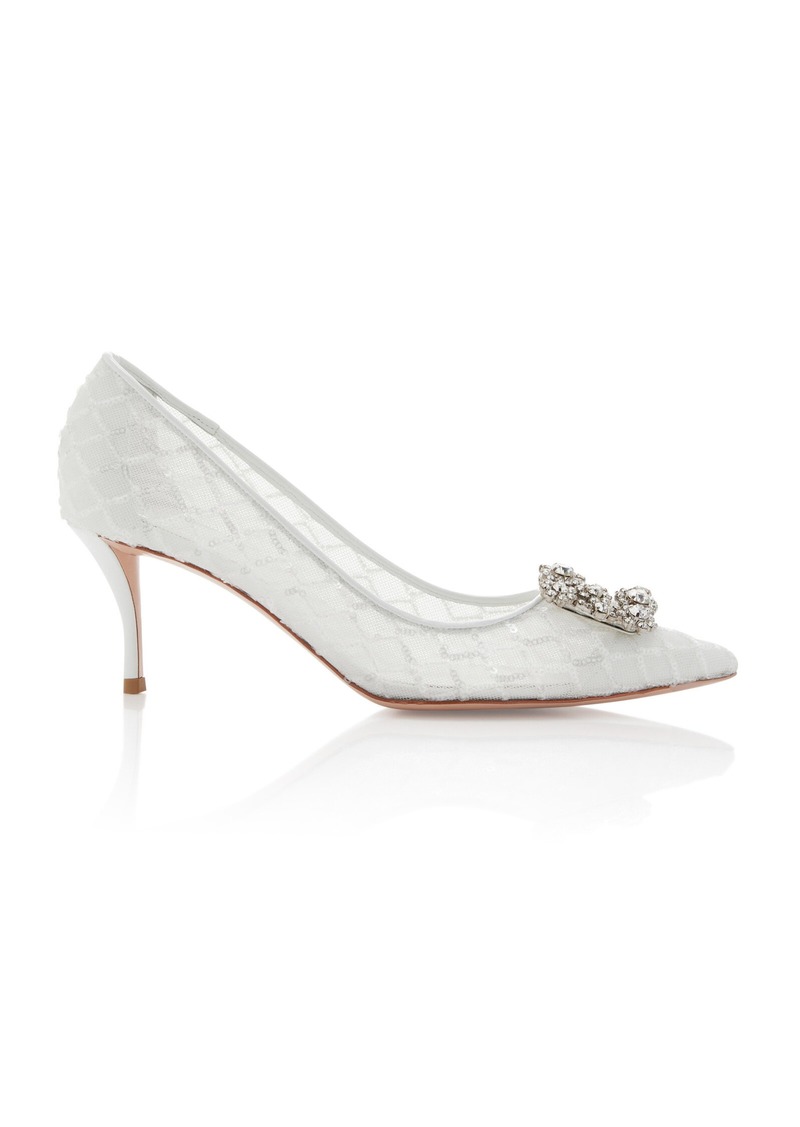 Roger Vivier - Efflorescence Crystal-Net Pumps - White - IT 36 - Moda Operandi