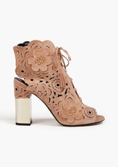 Roger Vivier - Embellished laser-cut suede ankle boots - Pink - EU 36