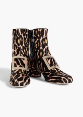 Roger Vivier - Embellished leopard-print calf hair ankle boots - Animal print - EU 35.5