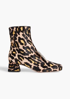 Roger Vivier - Embellished leopard-print calf hair ankle boots - Animal print - EU 35