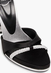 Roger Vivier - Embellished metallic leather and satin sandals - Black - EU 36