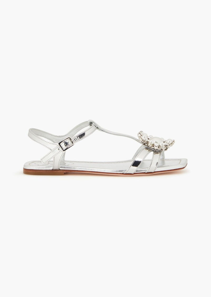 Roger Vivier - Embellished mirrored-leather sandals - Metallic - EU 34