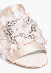 Roger Vivier - Embellished satin mules - Pink - EU 36