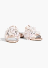 Roger Vivier - Embellished satin mules - Pink - EU 36