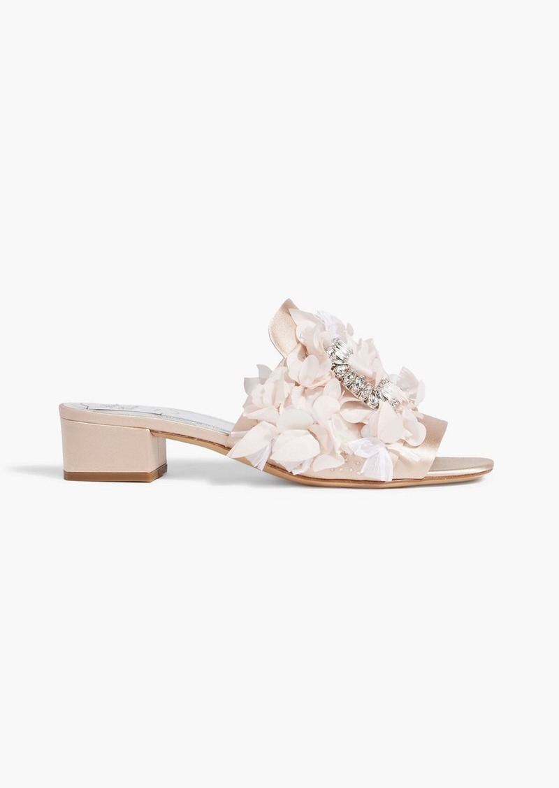 Roger Vivier - Embellished satin mules - Pink - EU 36