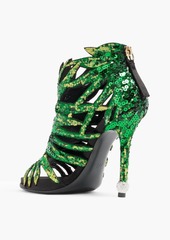 Roger Vivier - Embellished satin platform sandals - Green - EU 35.5