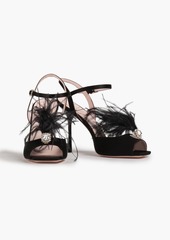 Roger Vivier - Embellished satin sandals - Black - EU 34.5
