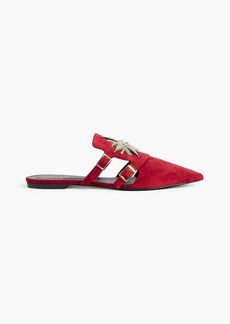 Roger Vivier - Embellished suede slippers - Red - EU 35