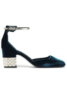 Roger Vivier - Embellished velvet pumps - Blue - EU 35