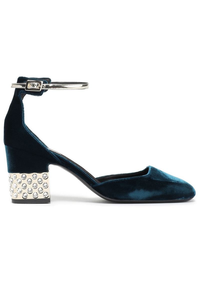 Roger Vivier - Embellished velvet pumps - Blue - EU 35