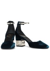 Roger Vivier - Embellished velvet pumps - Blue - EU 35