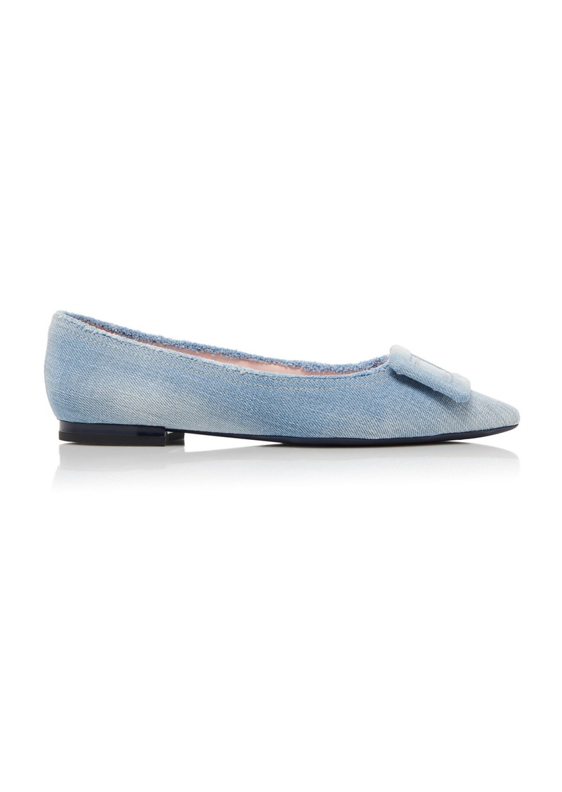 Roger Vivier - Gommettine Denim Flats - Blue - IT 41.5 - Moda Operandi