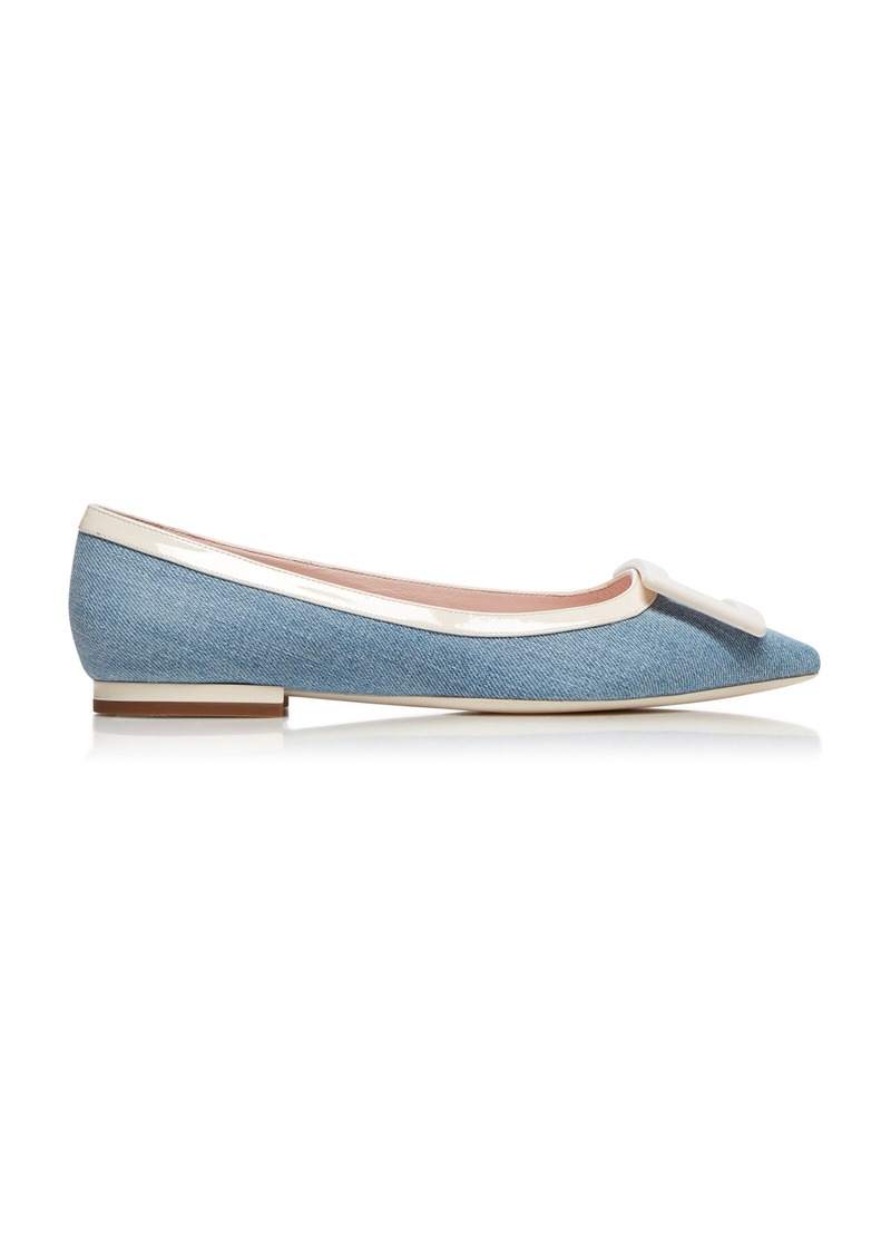 Roger Vivier - Gommettine Denim Flats - Blue - IT 38 - Moda Operandi