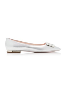 Roger Vivier - Gommettine Metallic Leather Flats - Silver - IT 37 - Moda Operandi