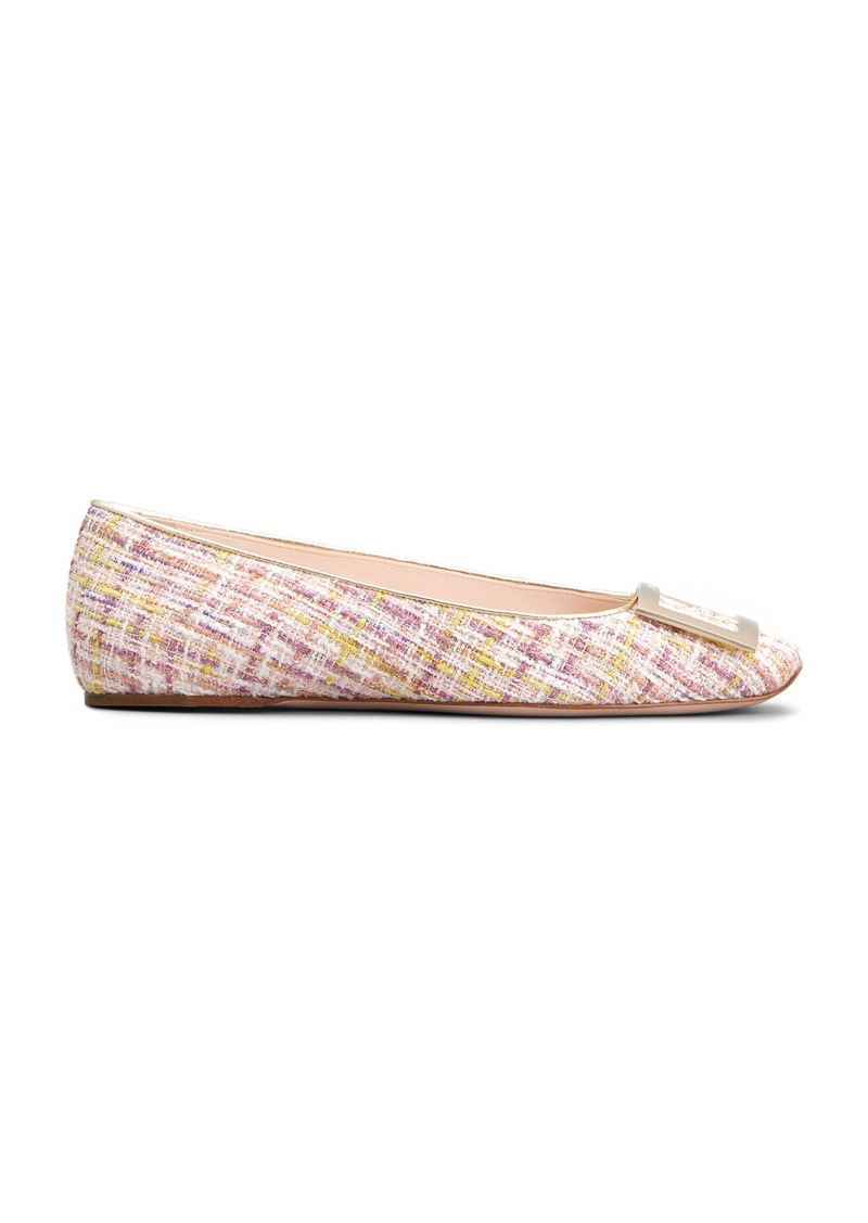 Roger Vivier - Gommettine Tweed Piping Flats - Pink - IT 38 - Moda Operandi