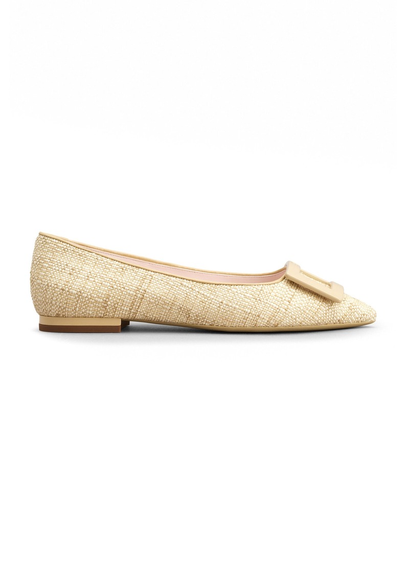 Roger Vivier - Gommettine Woven Piping Flats - Tan - IT 36.5 - Moda Operandi