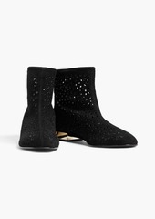 Roger Vivier - Laser-cut suede ankle boots - Black - EU 35