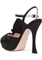 Roger Vivier - Lavallière embellished satin platform sandals - Black - EU 37