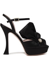 Roger Vivier - Lavallière embellished satin platform sandals - Black - EU 37