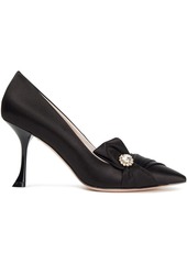 Roger Vivier - Lavallière embellished satin pumps - Black - EU 35