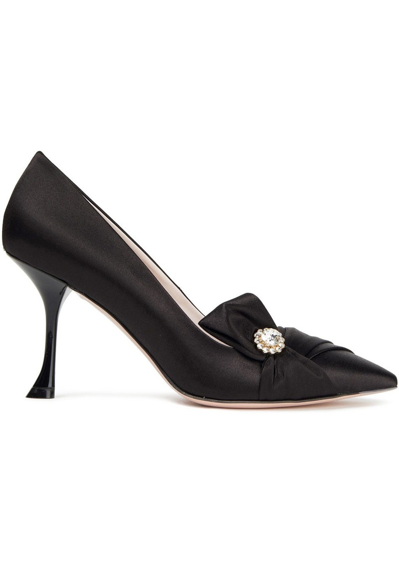 Roger Vivier - Lavallière embellished satin pumps - Black - EU 41