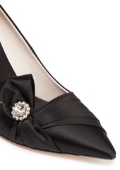 Roger Vivier - Lavallière embellished satin pumps - Black - EU 41