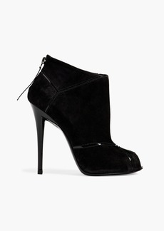 Roger Vivier - Prismick patent leather-trimmed suede ankle boots - Black - EU 37.5