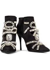 Roger Vivier - Sin Evening 100 crystal-embellished satin ankle boots - Black - EU 35