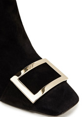 Roger Vivier - Trompette buckle-embellished suede knee boots - Black - EU 40