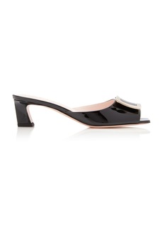 Roger Vivier - Trompette Patent Leather Mules - Black - IT 37 - Moda Operandi