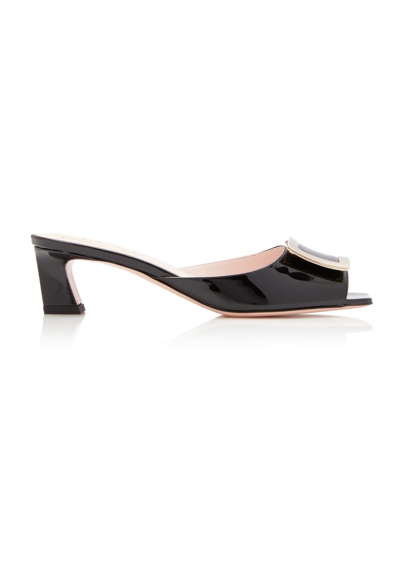 Roger Vivier - Trompette Patent Leather Mules - Black - IT 38 - Moda Operandi