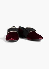 Roger Vivier - Tuxedo buckle-embellished velvet loafers - Purple - EU 41