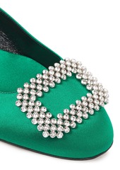 Roger Vivier - Vertigo Diadem embellished satin ballet flats - Green - EU 40