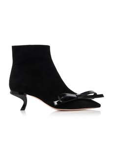 Roger Vivier - Virgule Bow-Embellished Suede Ankle Boots - Black - IT 40 - Moda Operandi