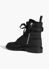 Roger Vivier - Viv buckled metallic jacquard combat boots - Gray - EU 35