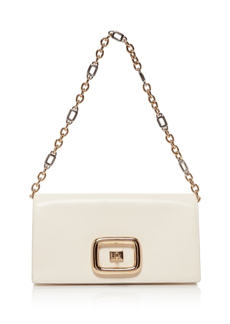 Roger Vivier - Viv' Choc Chain Leather Bag - White - OS - Moda Operandi