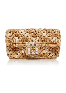 Roger Vivier - Viv' Jeu De Fille Crocheted Raffia Clutch - Gold - OS - Moda Operandi