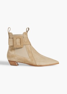 Roger Vivier - Viv Ranch buckled suede ankle boots - Neutral - EU 35