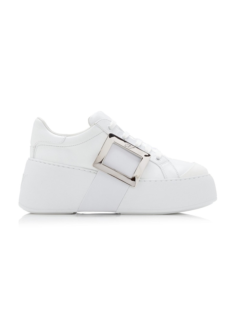 Roger Vivier - Viv Skate Buckle-Detailed Leather Sneakers - White - IT 40 - Moda Operandi