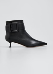 Roger Vivier 45mm Leather Buckle Ankle Booties