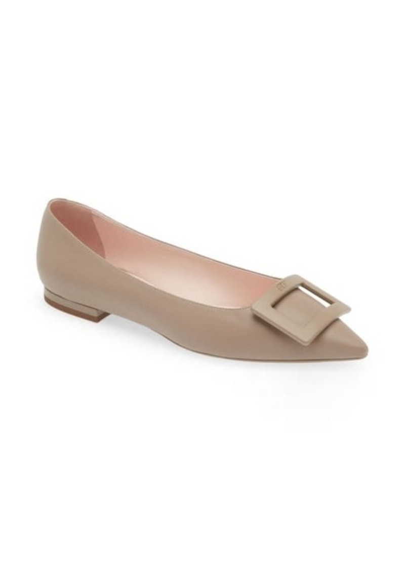 Roger Vivier Gommettine Buckle Pointed Toe Flat