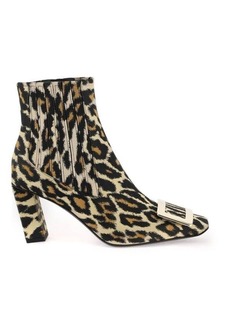 Roger vivier leopard jacquard 'belle vivier' chelsea boots