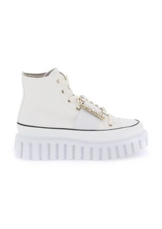 Roger vivier viv' go-thick canvas high-top sneakers with buckle