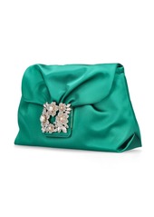 Roger Vivier Rv Bouquet Drape Satin Clutch