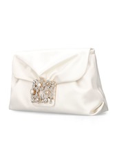 Roger Vivier Rv Bouquet Drape Satin Clutch