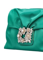 Roger Vivier Rv Bouquet Drape Satin Clutch